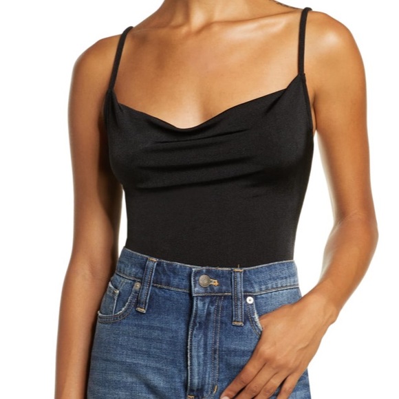Free People Tops - NWT Free People Cowls In The Club Black Bodysuit